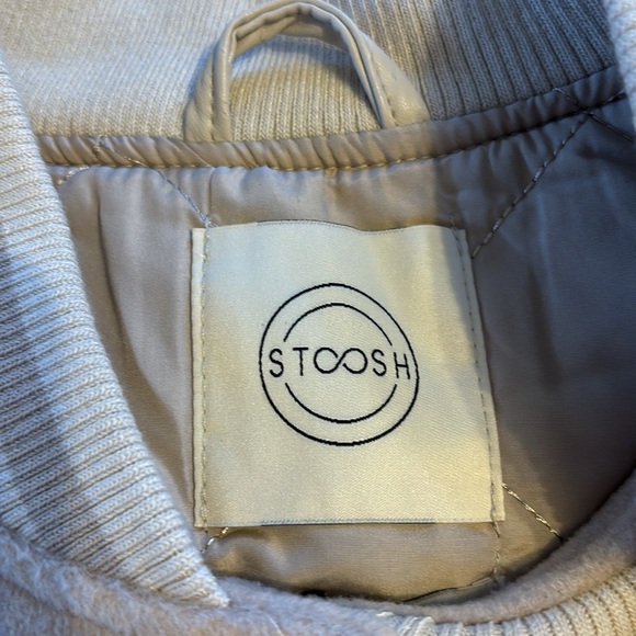 SOLD‼️ Stoosh tan and eggshell bomber jacket - Picture 2 of 5